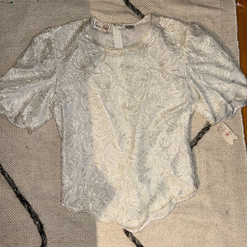 Laurence Kazar vintage sequence shirt with tag